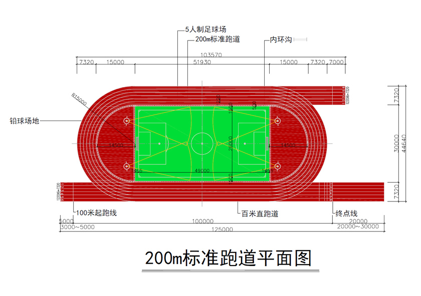 200米标准跑道